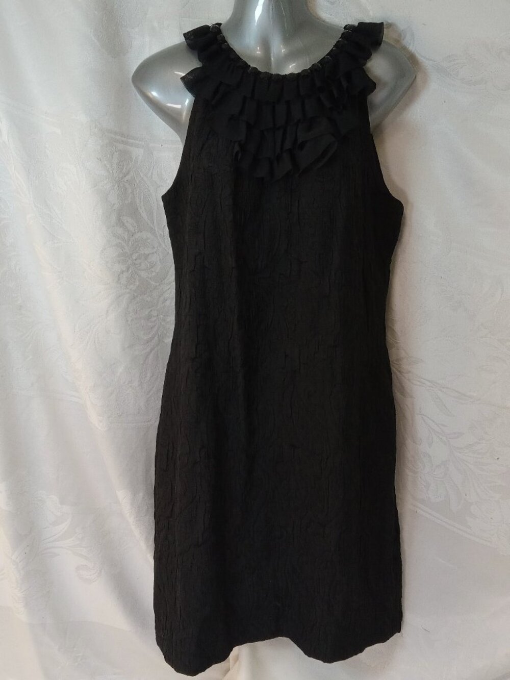 Laura Dress Womens 10 Black Beads Sheath Goth Whimisgoth Vintage 077100